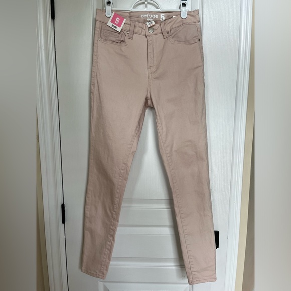 Refuge Miami high waist skinny denim-color blush/soft pink-size 5 US-stretch - Picture 9 of 13